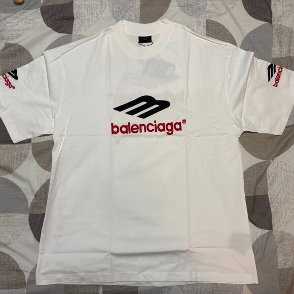 Balenciaga White 3B Sports Icon Unisex T-Shirt EUR Size L